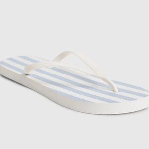 NWOT Gap Women's Blue & White Stripe Printed Flip Flop Sandals, size 9-10